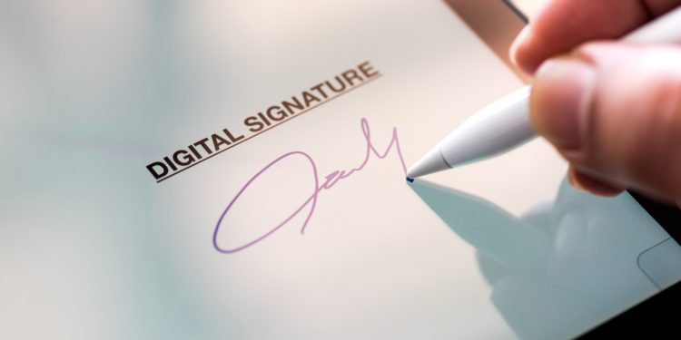 Digital Signature Concept with Tablet and Stylus Pen