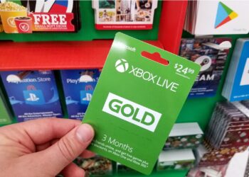 Xbox gift card in a hand