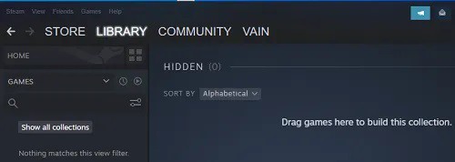 View Hidden Games on Steam