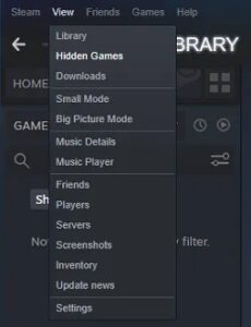View Hidden Games on Steam
