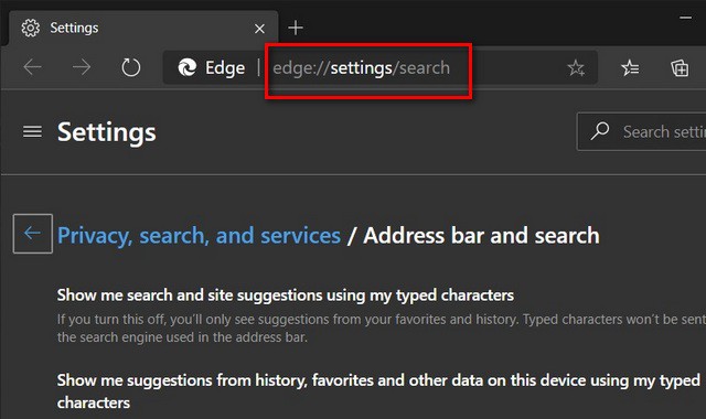 Default Search Engine in Microsoft Edge