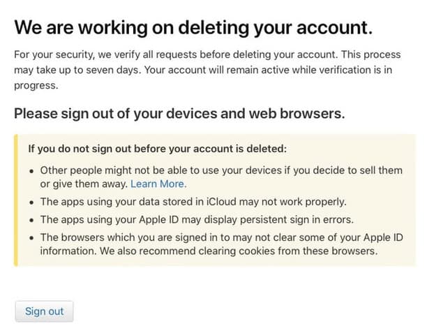 Permanently Delete an Apple ID Account