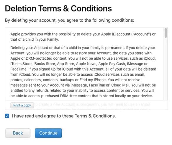 Permanently Delete an Apple ID Account