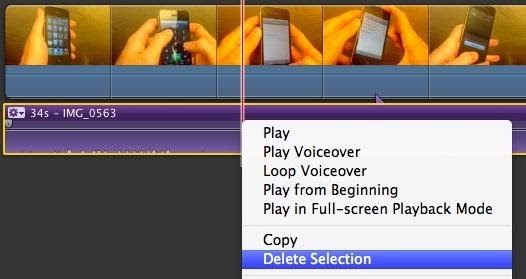 delete audio from video imovie mac