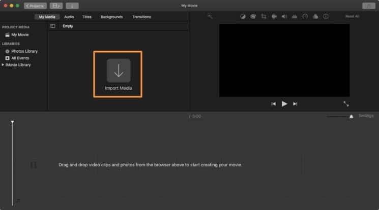 import video to split audio imovie