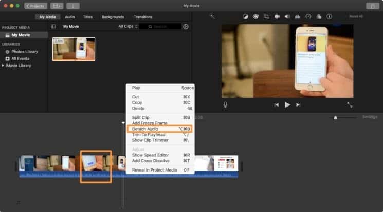 split audio in imovie mac