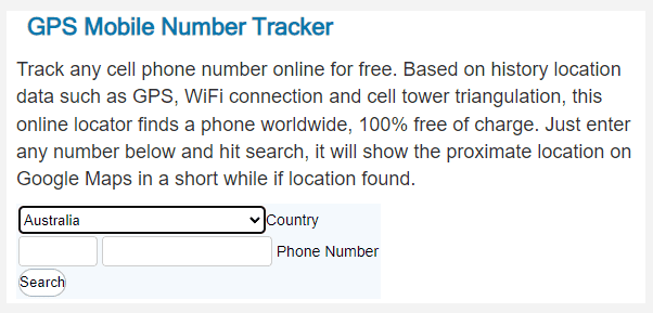 Phone Number Tracker