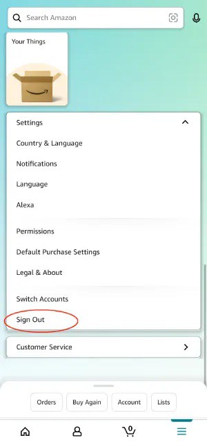 How To Log Out Of Amazon App