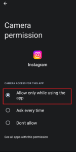 Instagram Camera Not Working On Android